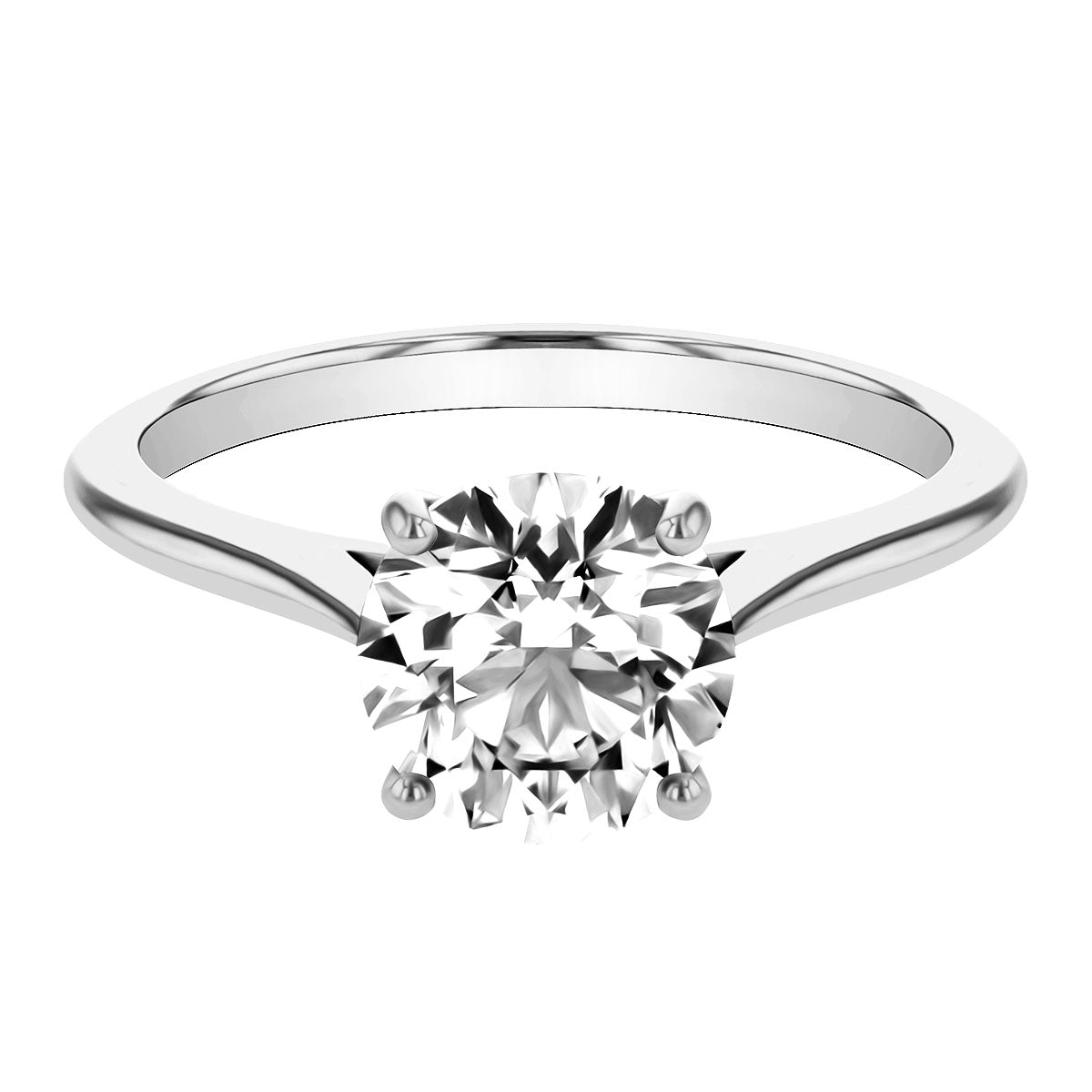 2.06ct Brigitte Round Cut Diamond Solitaire Engagement Ring | Pre-Loved| Platinum