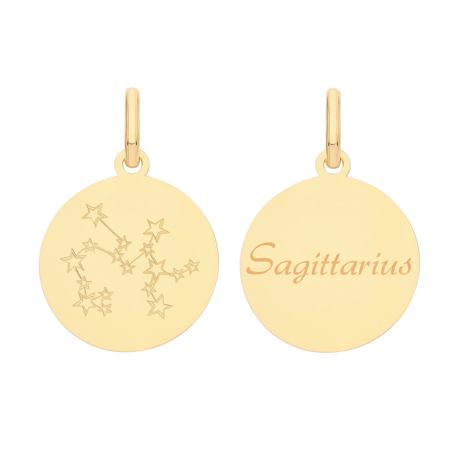 Soleil Collection Star Sign Disc Pendant | 9K Solid Yellow Gold