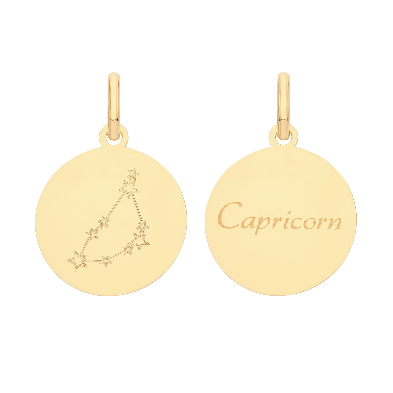 Soleil Collection Star Sign Disc Pendant | 9K Solid Yellow Gold