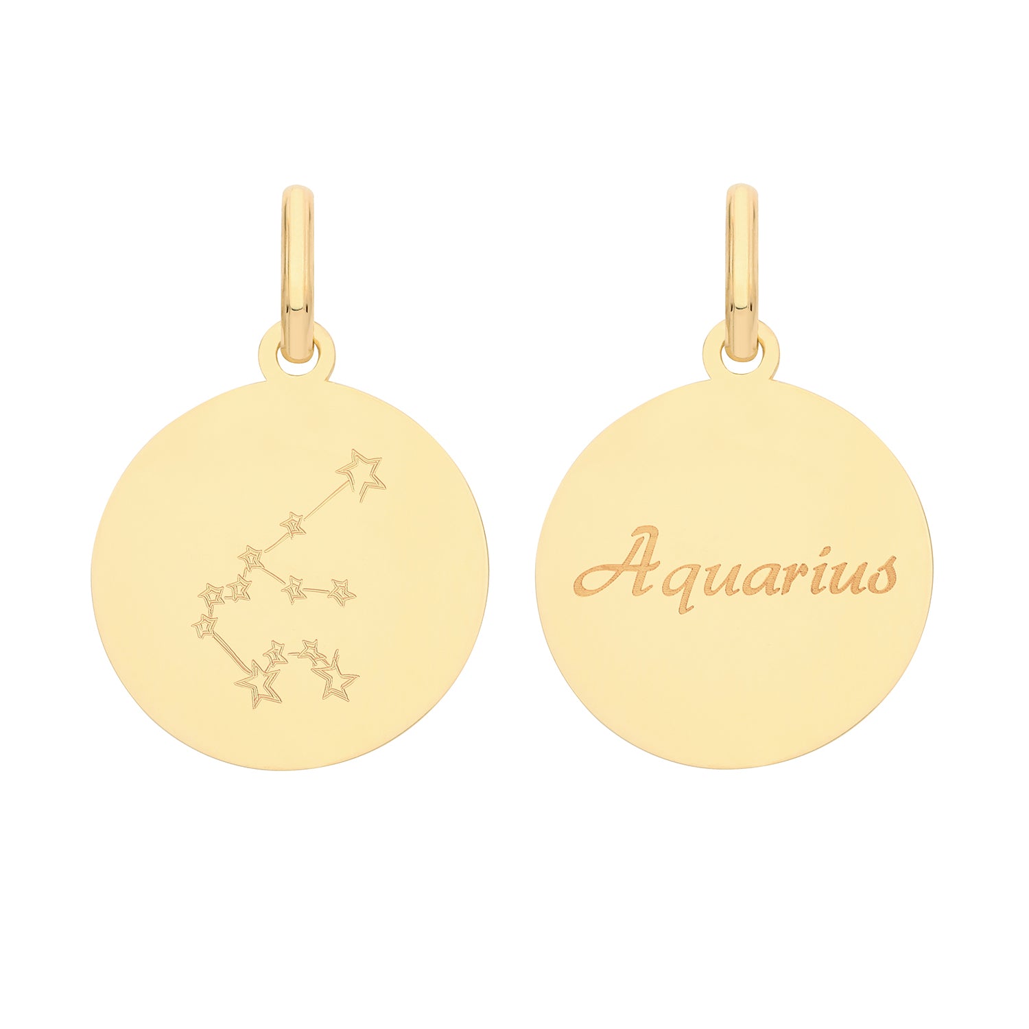 Soleil Collection Star Sign Disc Pendant | 9K Solid Yellow Gold