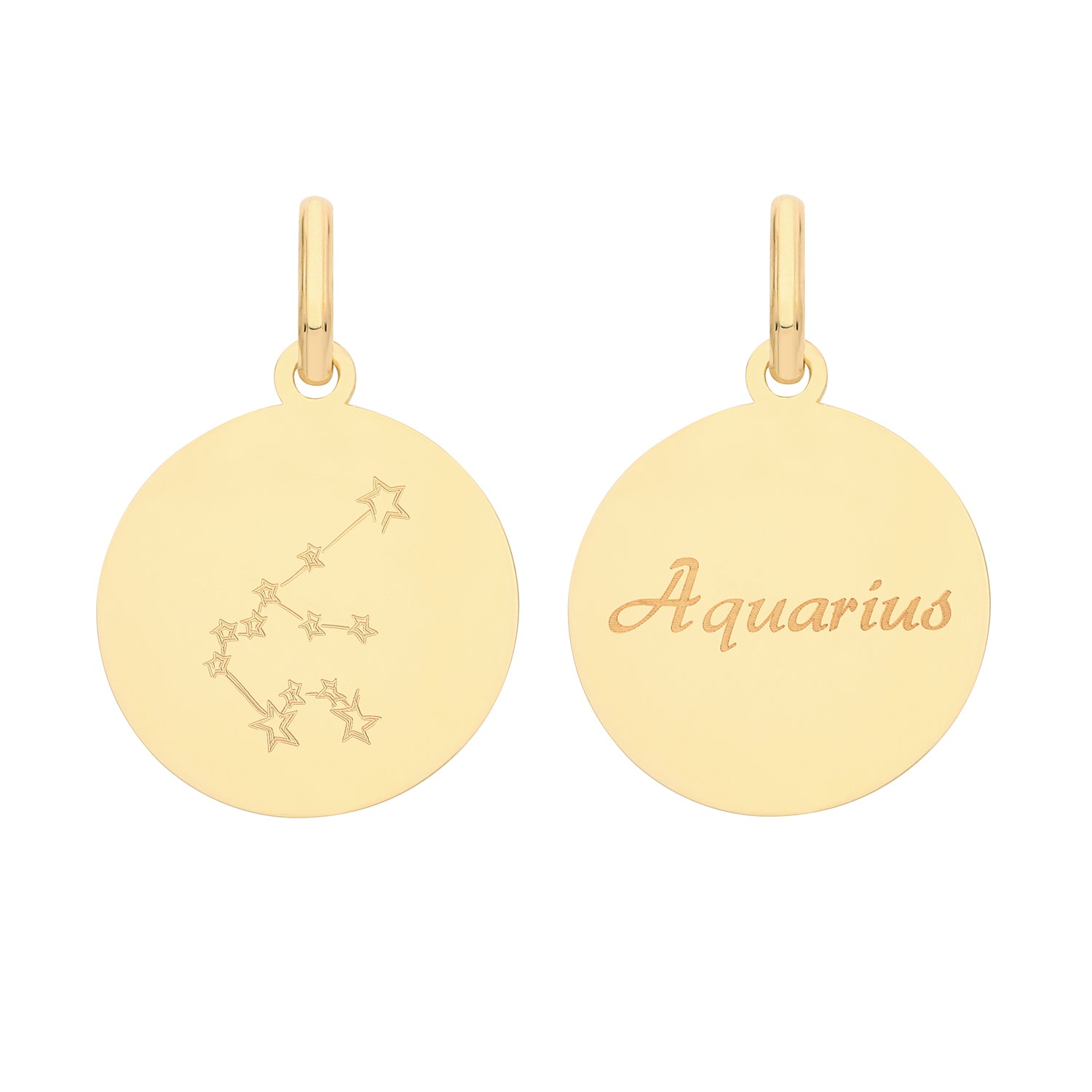 Soleil Collection Star Sign Disc Pendant | 9K Yellow Gold