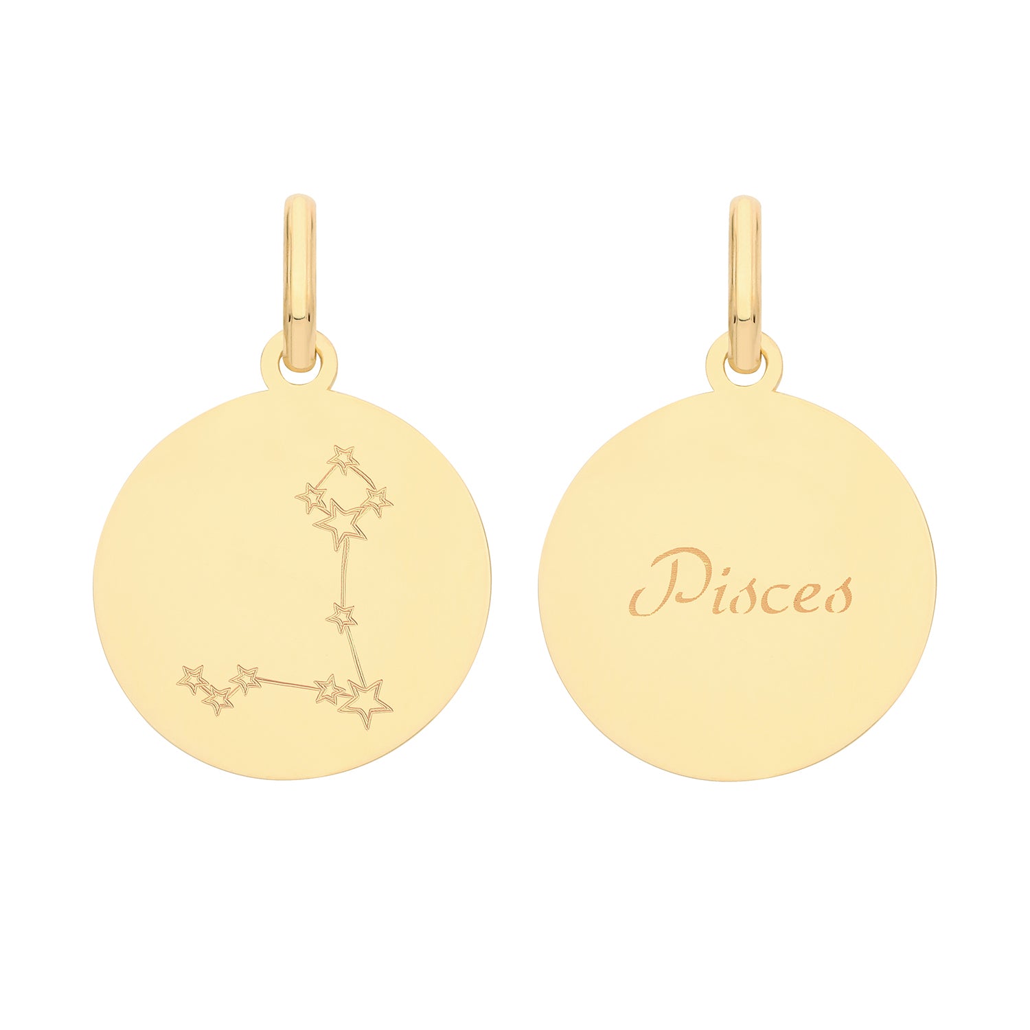 Soleil Collection Star Sign Disc Pendant | 9K Solid Yellow Gold
