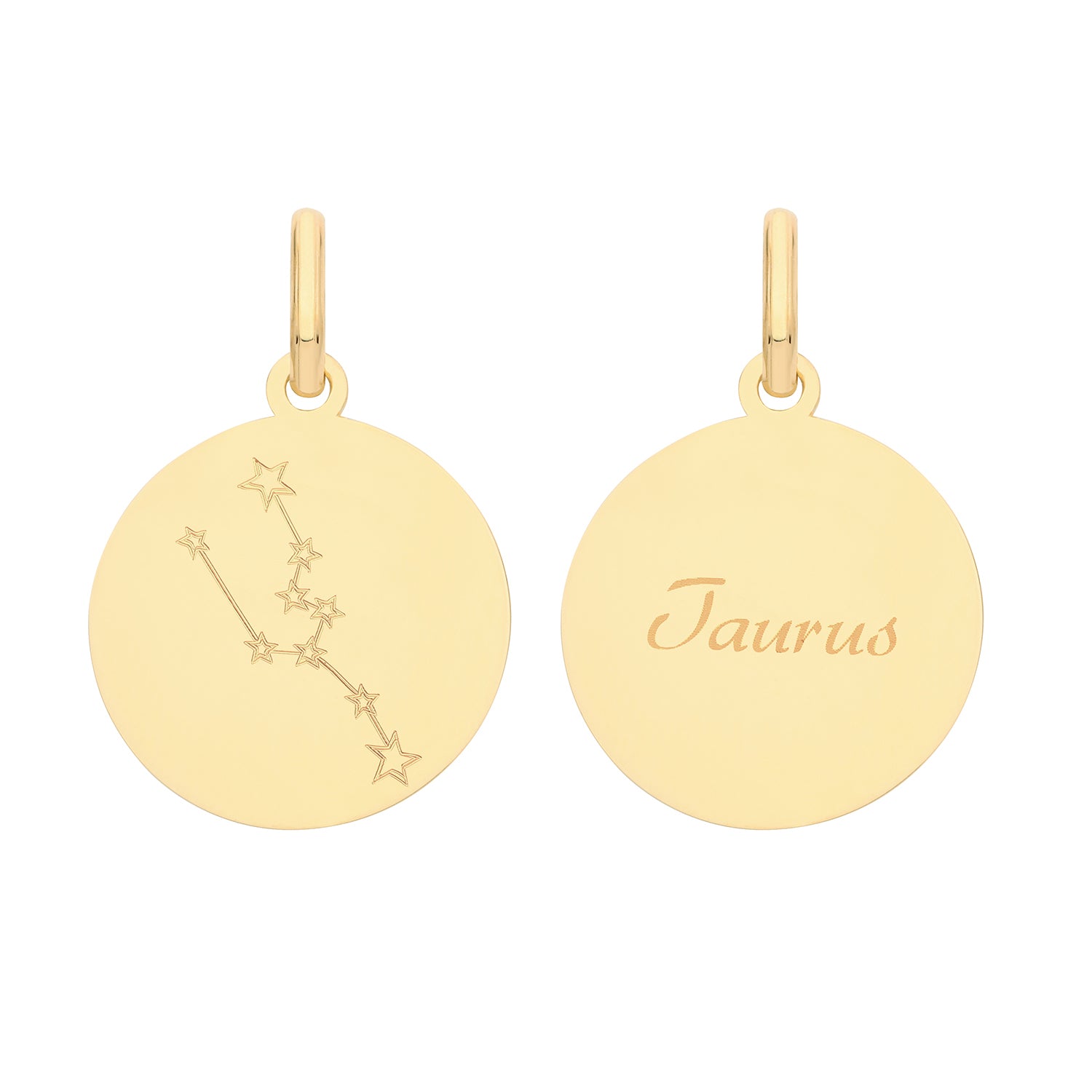Soleil Collection Star Sign Disc Pendant | 9K Solid Yellow Gold