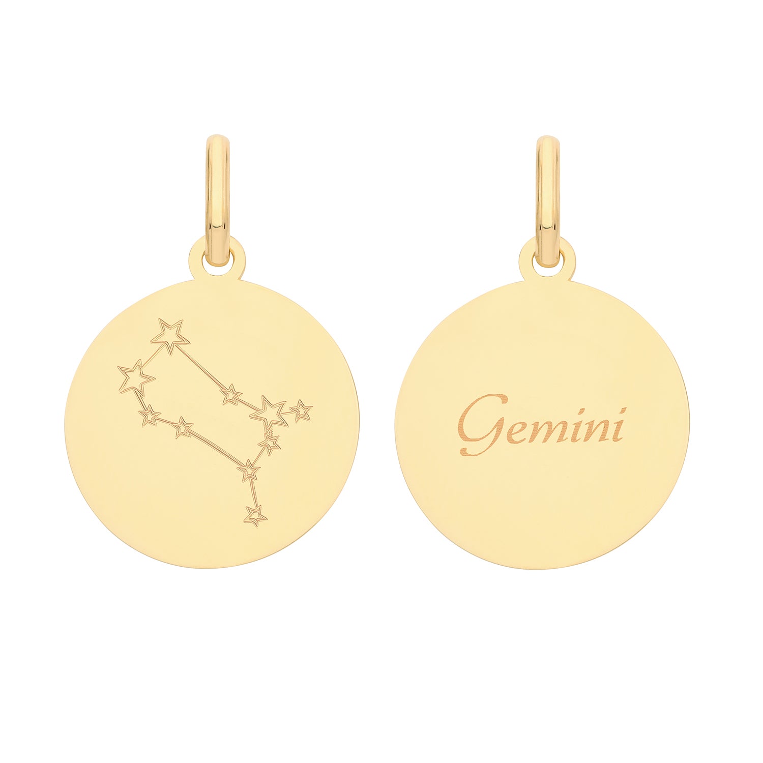 Soleil Collection Star Sign Disc Pendant | 9K Yellow Gold