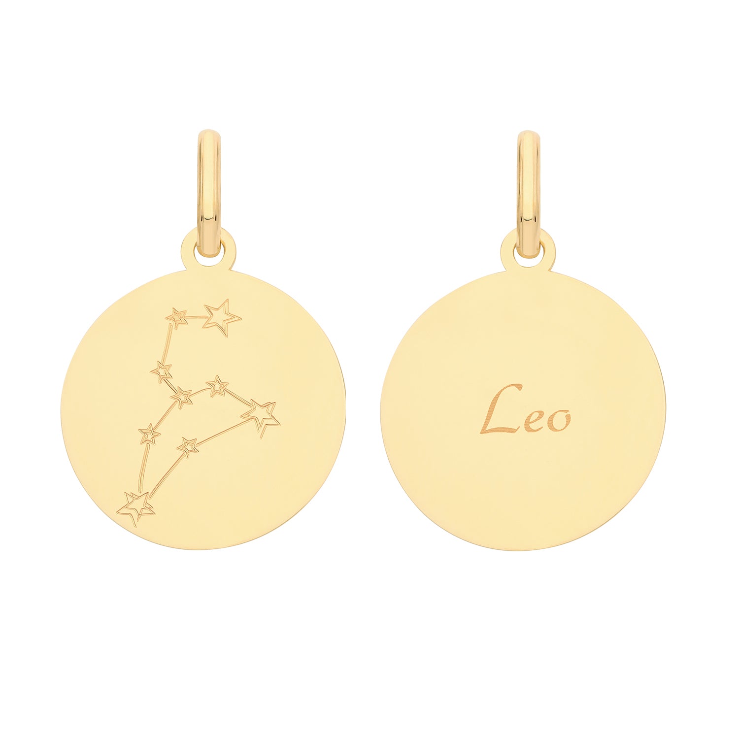 Soleil Collection Star Sign Disc Pendant | 9K Solid Yellow Gold