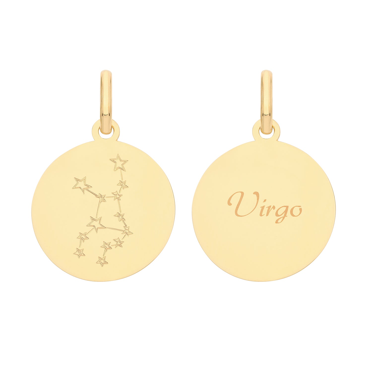 Soleil Collection Star Sign Disc Pendant | 9K Solid Yellow Gold