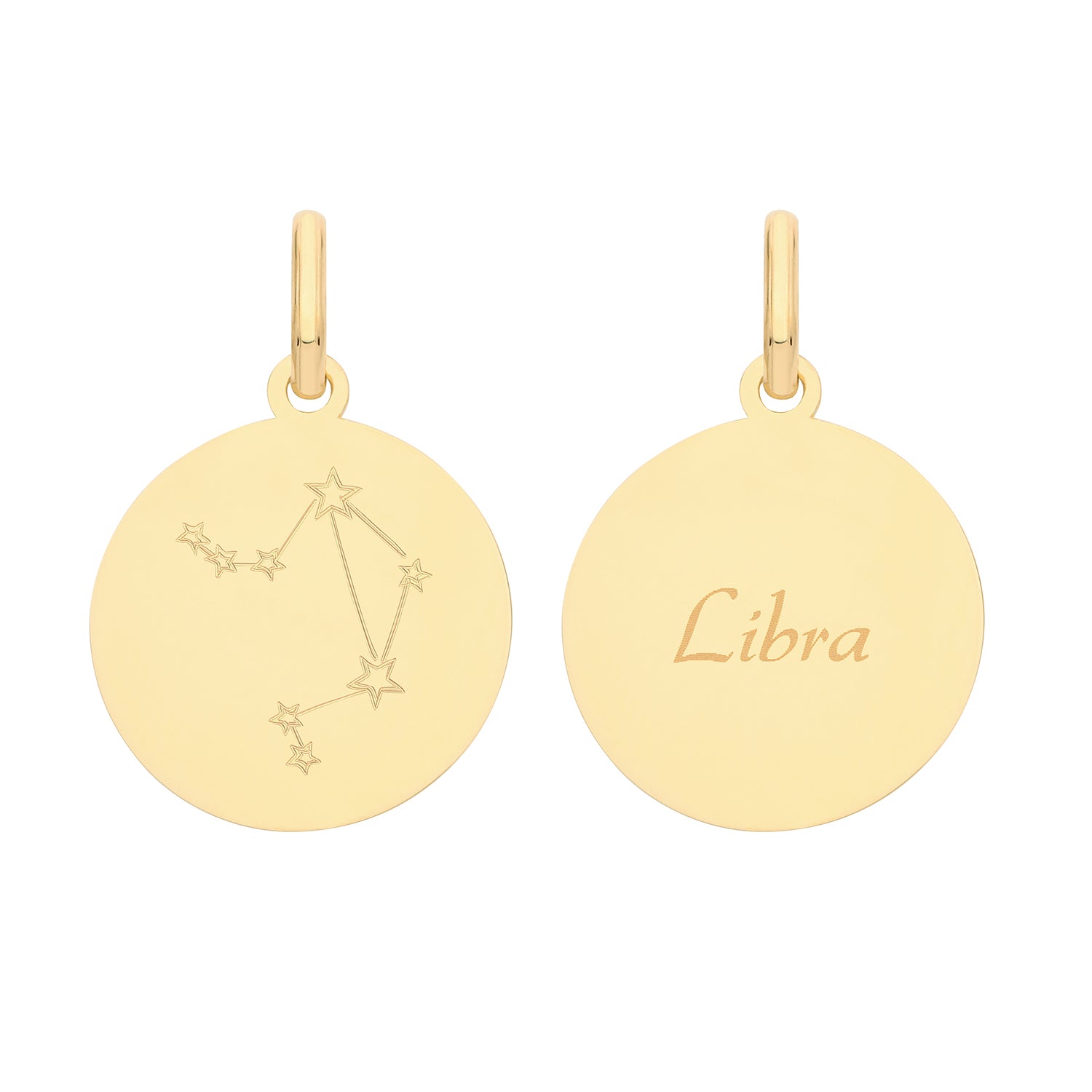 Soleil Collection Star Sign Disc Pendant | 9K Solid Yellow Gold