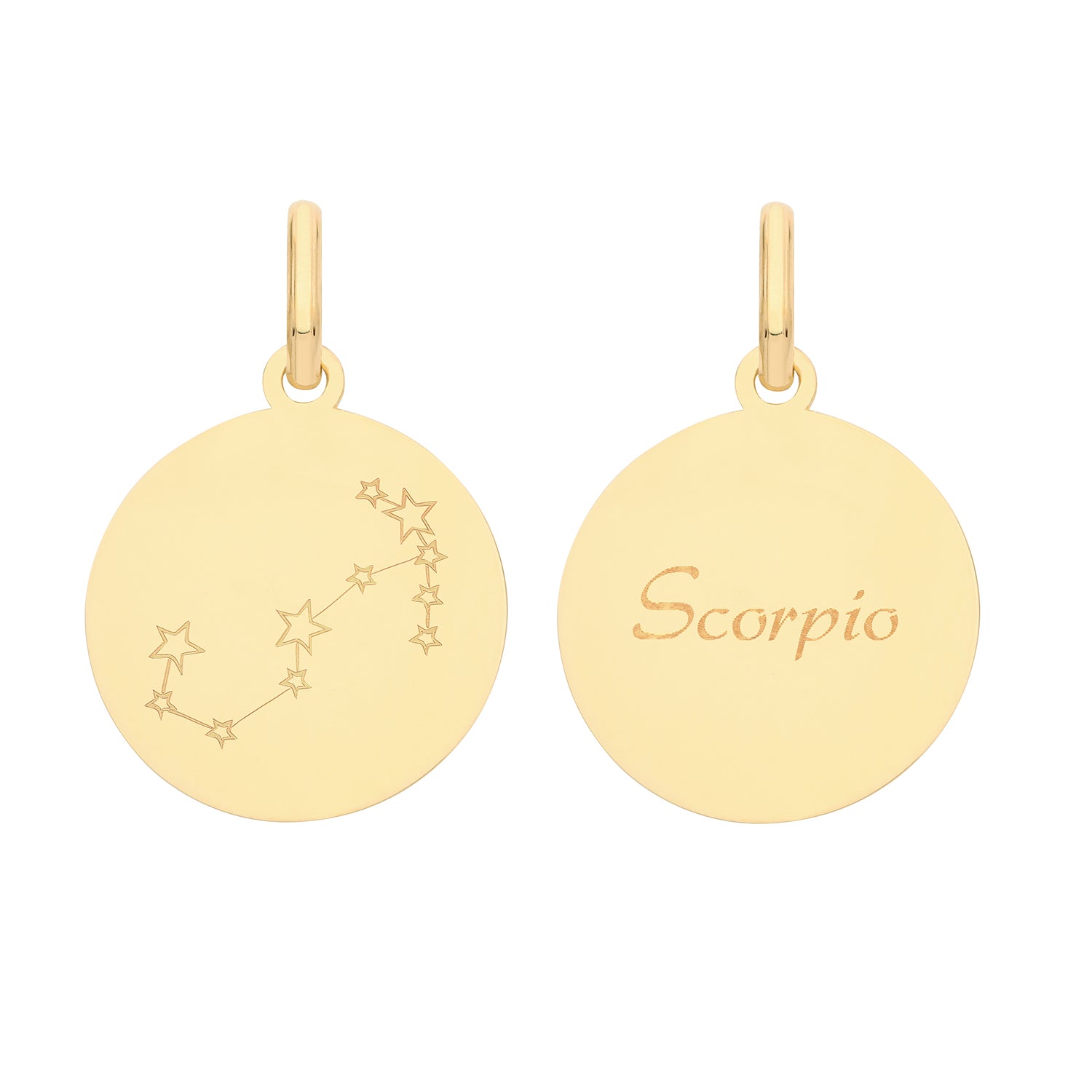 Soleil Collection Star Sign Disc Pendant | 9K Solid Yellow Gold