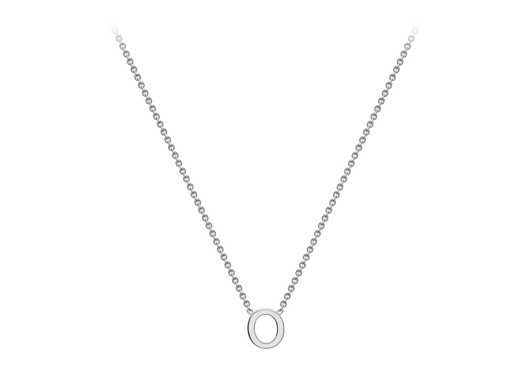 Soleil Collection 3.5mm x 5mm Initial Adjustable Necklace | 9K White Gold