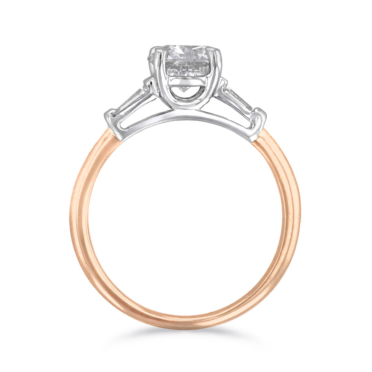 0.75ct Athena Three Stone Round Brilliant Cut Diamond Solitaire Engagement Ring | 18ct Rose Gold