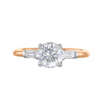 1.50ct Athena Three Stone Round Brilliant Cut Diamond Solitaire Engagement Ring | 18ct Rose Gold