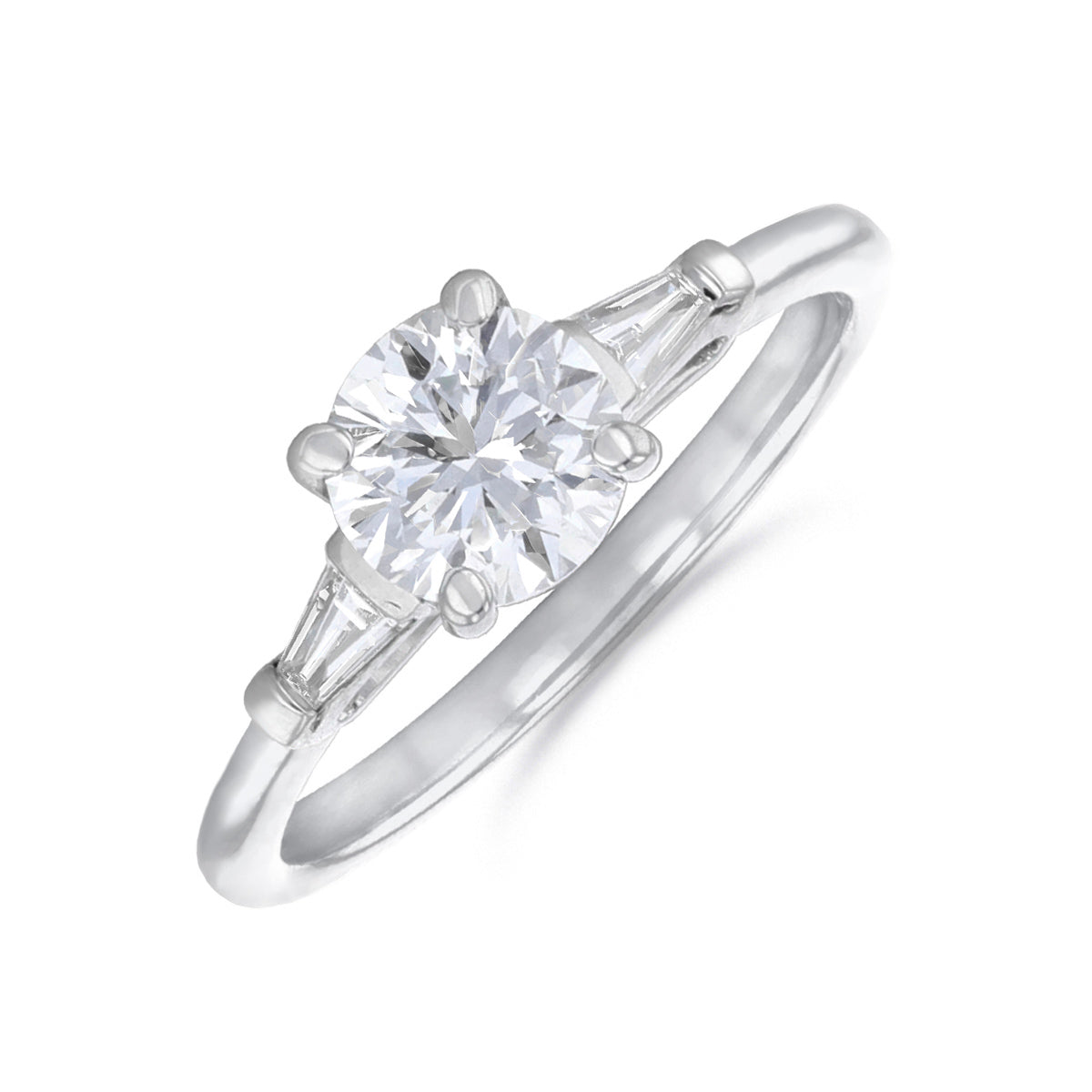1.20ct Athena Three Stone Round Brilliant Cut Diamond Solitaire Engagement Ring | Platinum