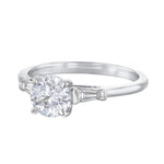 0.35ct Athena Three Stone Round Brilliant Cut Diamond Solitaire Engagement Ring | 18ct White Gold