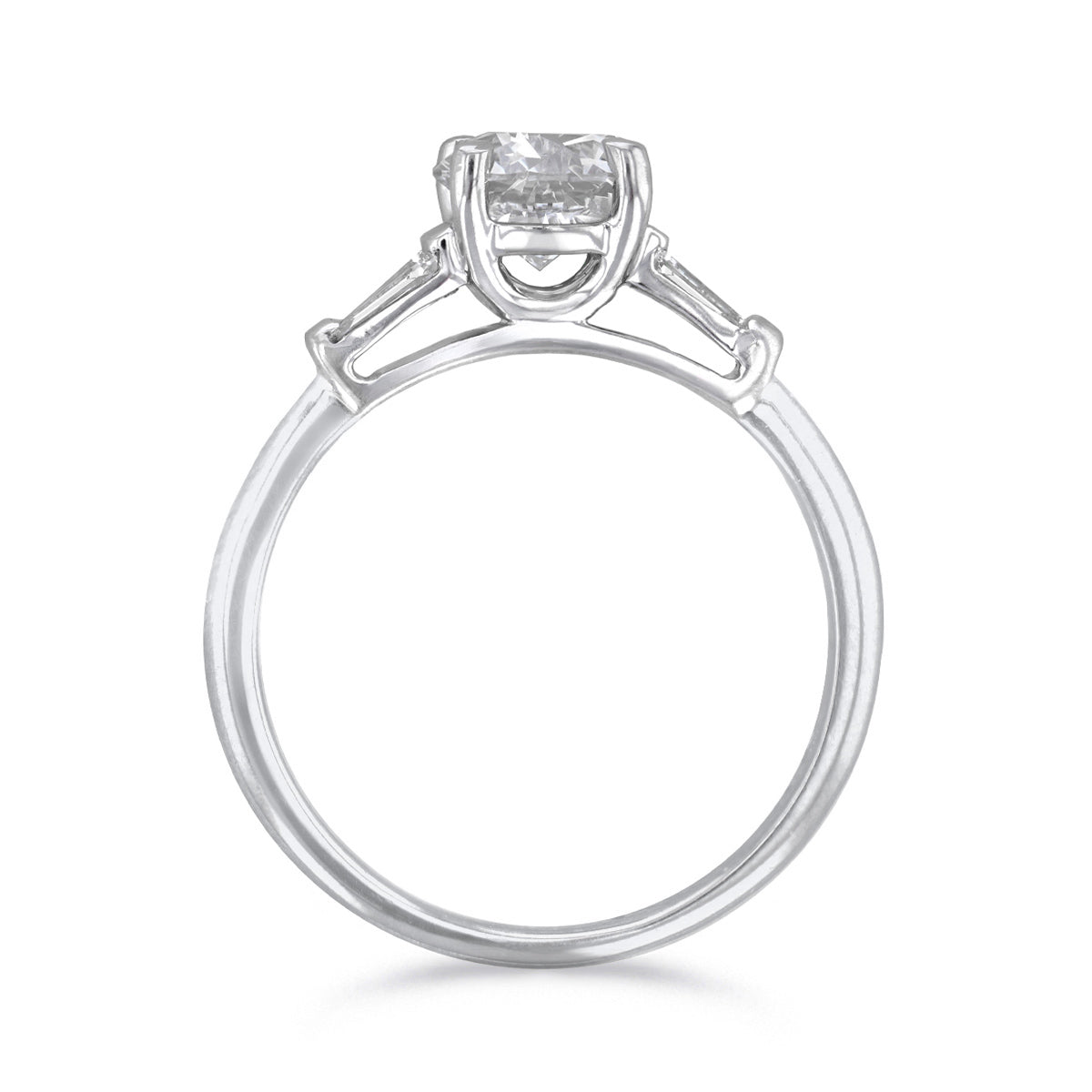 1.20ct Athena Three Stone Round Brilliant Cut Diamond Solitaire Engagement Ring | Platinum