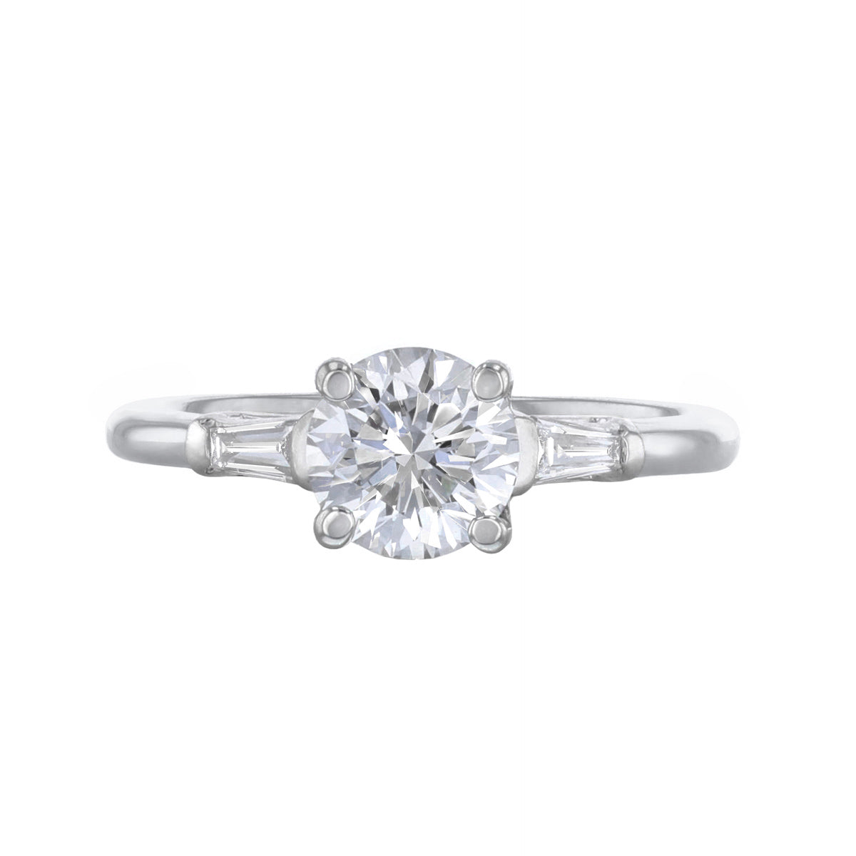 0.35ct Athena Three Stone Round Brilliant Cut Diamond Solitaire Engagement Ring | Platinum