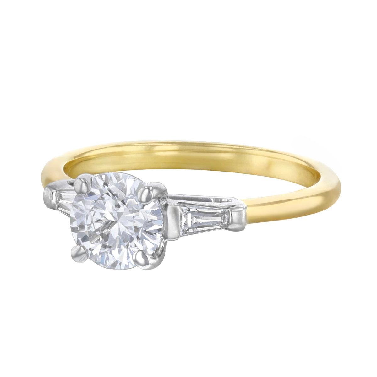 1.50ct Athena Three Stone Round Brilliant Cut Diamond Solitaire Engagement Ring | 18ct Yellow Gold