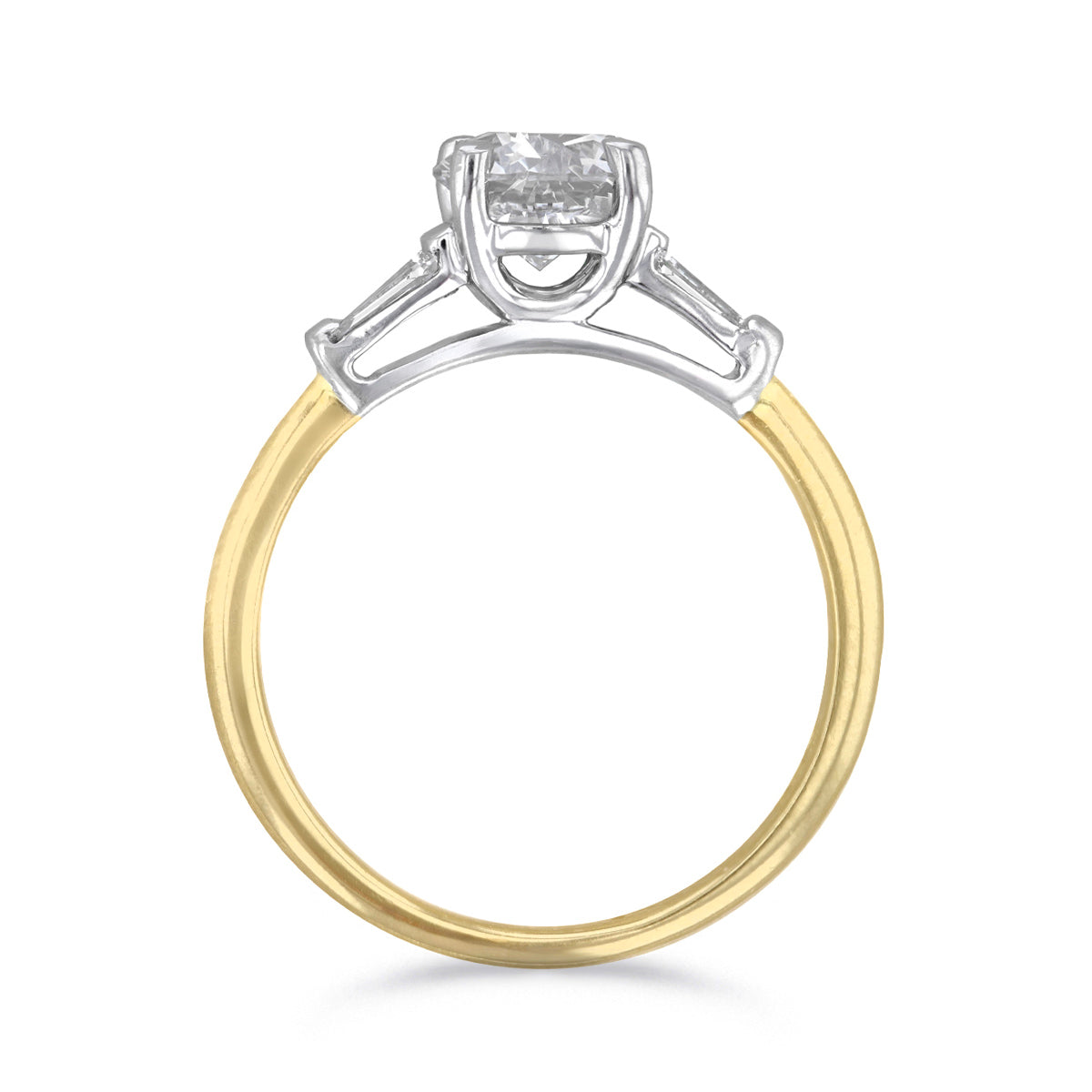 0.35ct Athena Three Stone Round Brilliant Cut Diamond Solitaire Engagement Ring | 18ct Yellow Gold