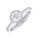 1.20ct Cleo Bezel Set Round Brilliant Cut Diamond Solitaire Engagement Ring | 18ct White Gold