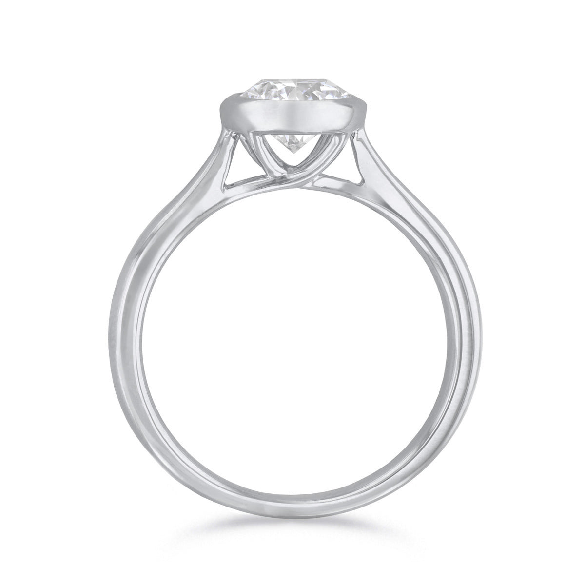 0.35ct Cleo Bezel Set Round Brilliant Cut Diamond Solitaire Engagement Ring | Platinum