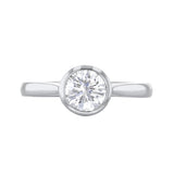 1.20ct Cleo Bezel Set Round Brilliant Cut Diamond Solitaire Engagement Ring | 18ct White Gold