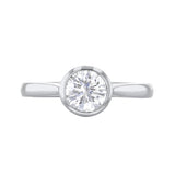 0.50ct Cleo Bezel Set Round Brilliant Cut Diamond Solitaire Engagement Ring | Platinum