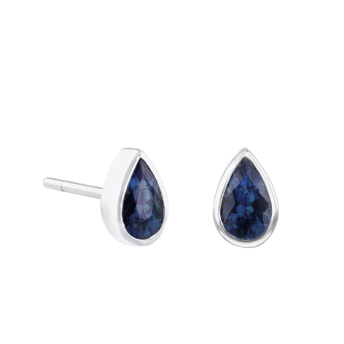 Blue Sapphire Stud Earrings 925 Sterling Silver Stud Earrings Sa 並行輸入品 Scatter Cascading Blue Sapphire Studs