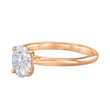 1.00ct Ophelia Oval Cut Diamond Solitaire Engagement Ring | 18ct Rose Gold