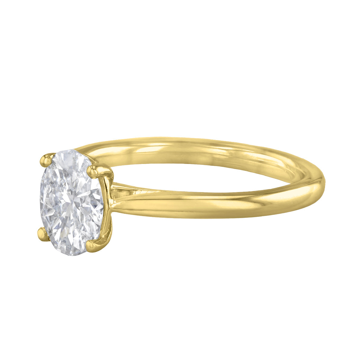 1.00ct Ophelia Oval Cut Diamond Solitaire Engagement Ring | 18ct Yellow Gold