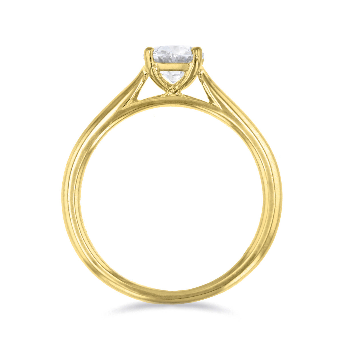 1.00ct Ophelia Oval Cut Diamond Solitaire Engagement Ring | 18ct Yellow Gold