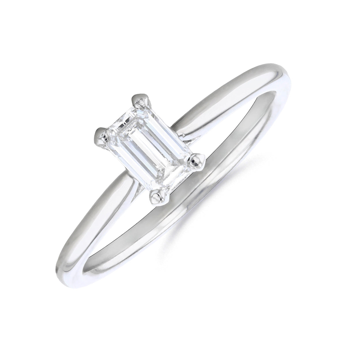 2.00ct Ophelia Emerald Cut Diamond Solitaire Engagement Ring | Platinum