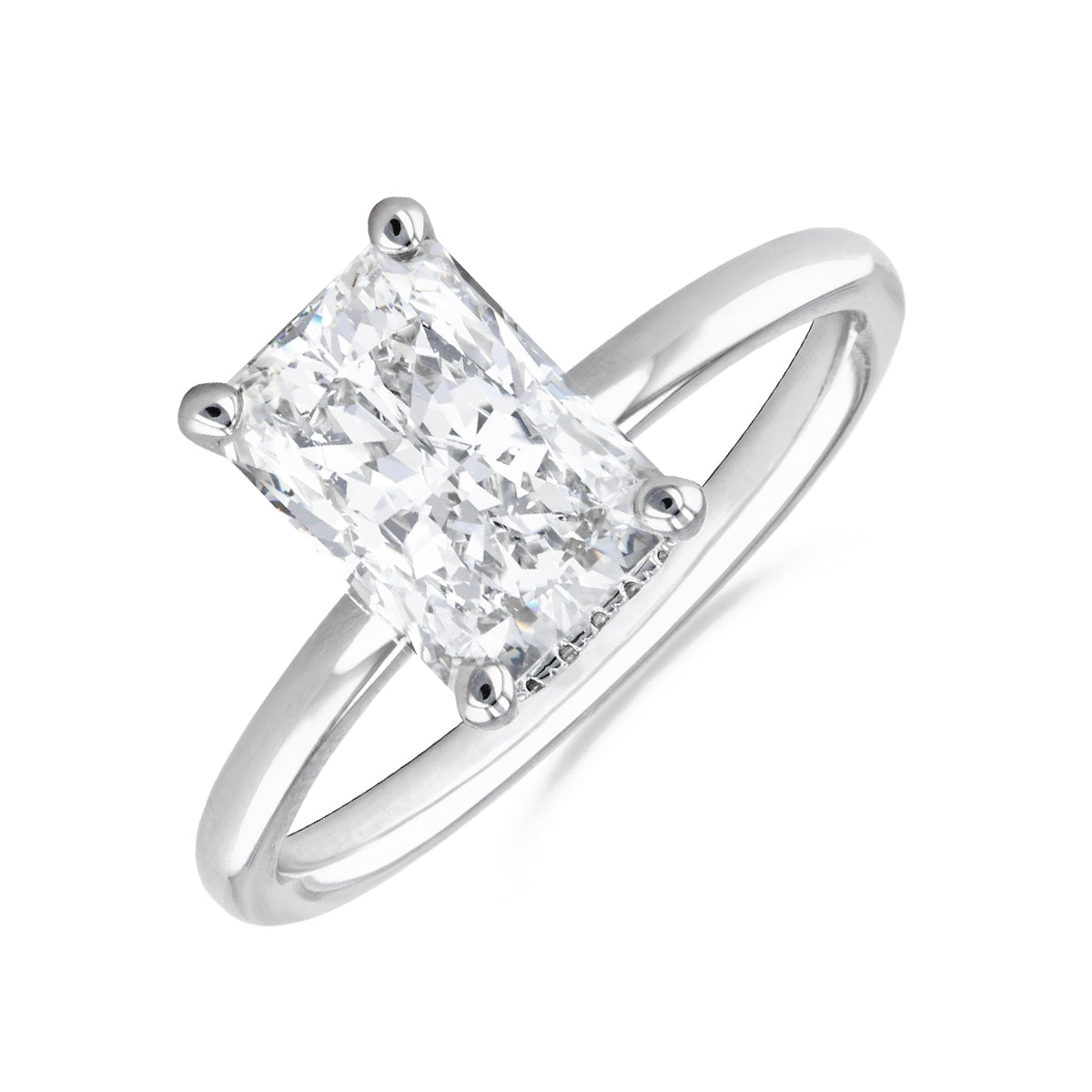 1.20ct Fleur Radiant Cut Diamond Solitaire Engagement Ring | 18ct White Gold