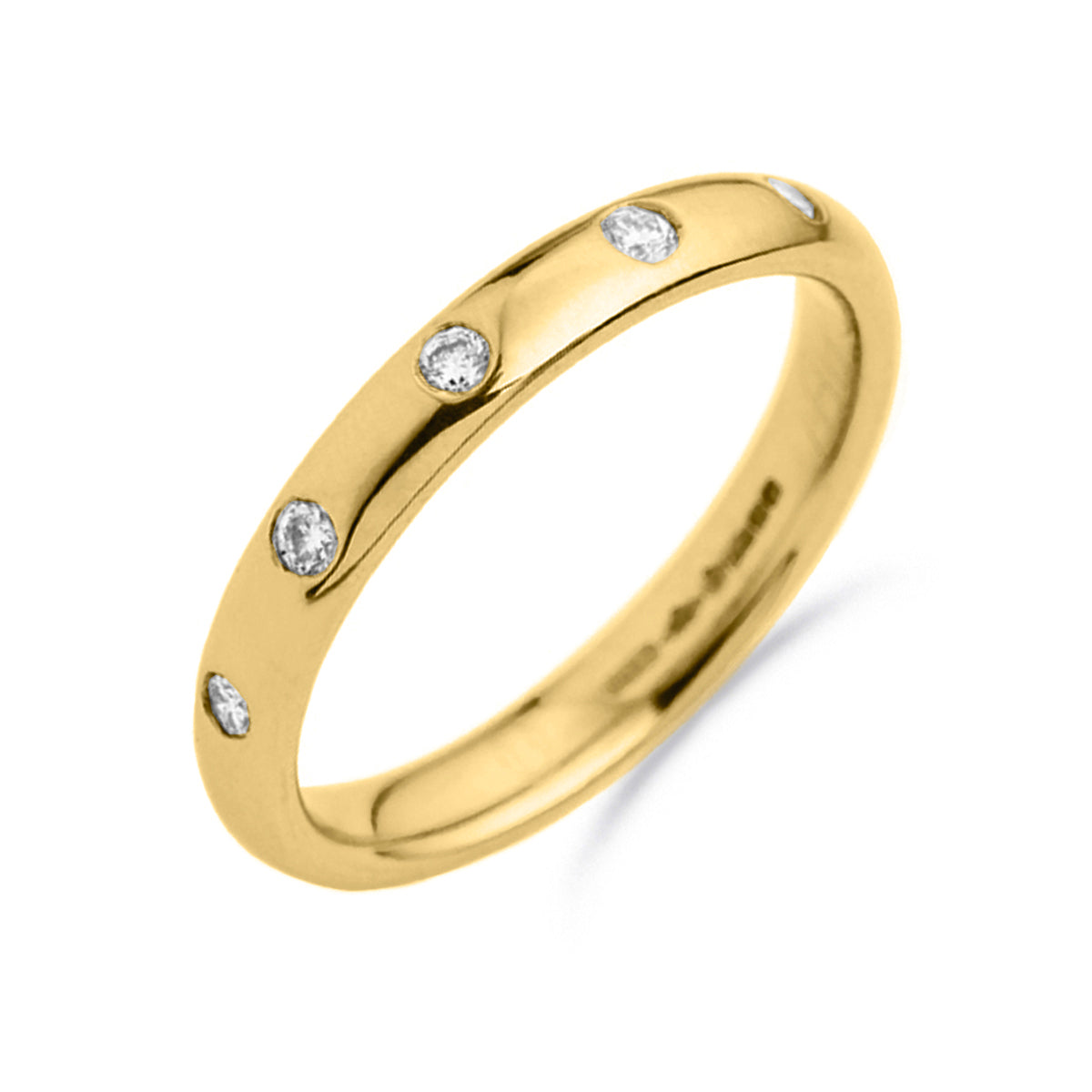 Lavender Diamond Set Wedding Ring 18ct Yellow Gold