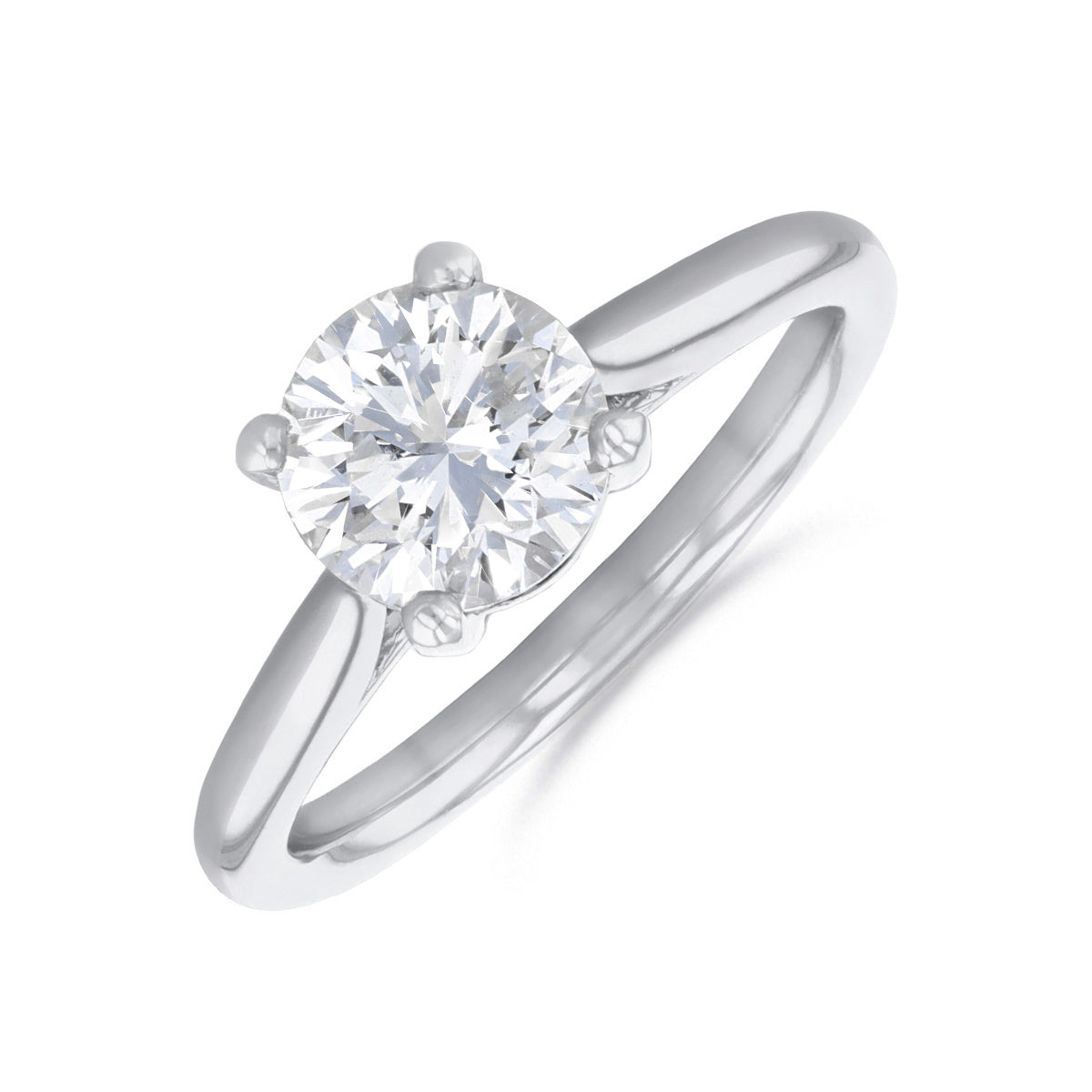 2.00ct Ophelia Round Brilliant Cut Diamond Solitaire Engagement Ring | Platinum