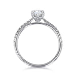 0.75ct Poppy Shoulder Set Oval Cut Diamond Solitaire Engagement Ring | 18ct White Gold