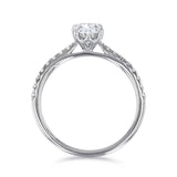 1.00ct Poppy Shoulder Set Oval Cut Diamond Solitaire Engagement Ring | Platinum