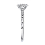 1.00ct Poppy Shoulder Set Oval Cut Diamond Solitaire Engagement Ring | 18ct White Gold