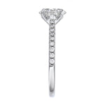 0.50ct Poppy Shoulder Set Oval Cut Diamond Solitaire Engagement Ring | 18ct White Gold