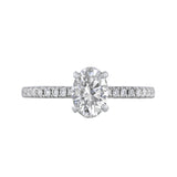 0.35ct Poppy Shoulder Set Oval Cut Diamond Solitaire Engagement Ring | 18ct White Gold