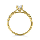 0.50ct Poppy Shoulder Set Oval Cut Diamond Solitaire Engagement Ring | 18ct Yellow Gold