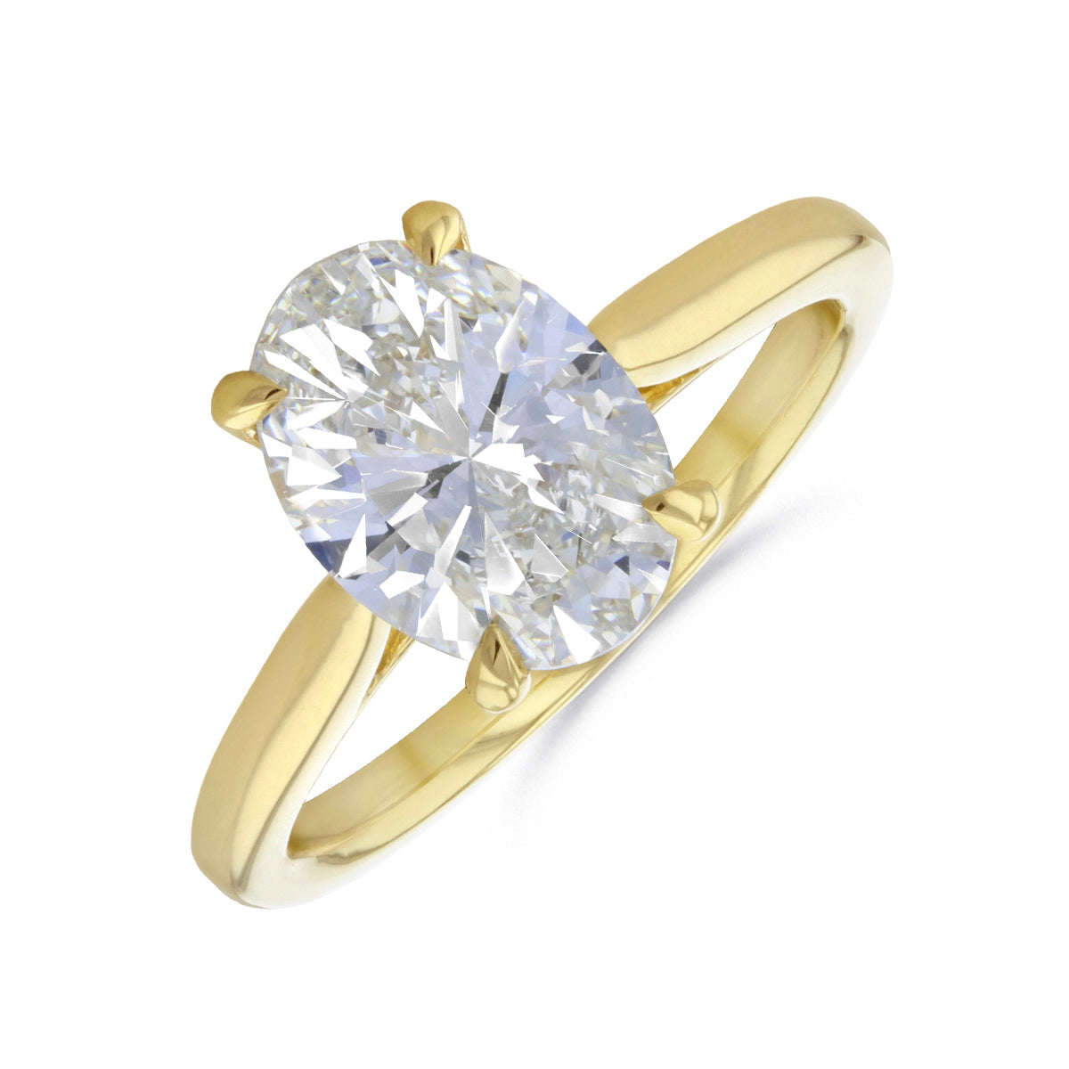 1.00ct Poppy Plain Oval Cut Diamond Solitaire Engagement Ring | 18ct Yellow Gold - A