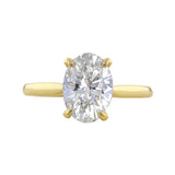 1.00ct Poppy Plain Oval Cut Diamond Solitaire Engagement Ring | 18ct Yellow Gold - E