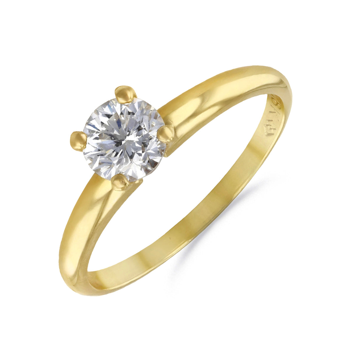 0.70ct Round Brilliant Solitaire Engagement Ring Pre Loved 18K Yellow Gold