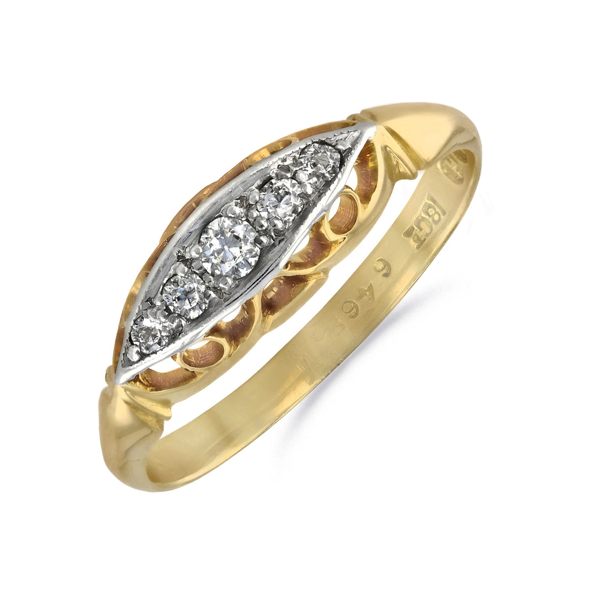 Five Stone Diamond Dress Ring | Pre-Loved | 18K Yellow Gold Browns Family Jewellers Five Stone Diamond Dress Ring | Pre-Loved | 18K Yellow Gold Browns Family Jewellers