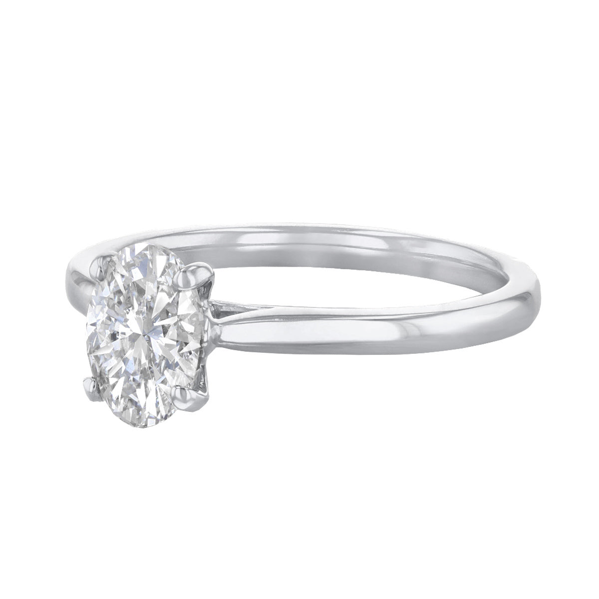 1.00ct Poppy Plain Oval Cut Diamond Solitaire Engagement Ring | Platinum - B