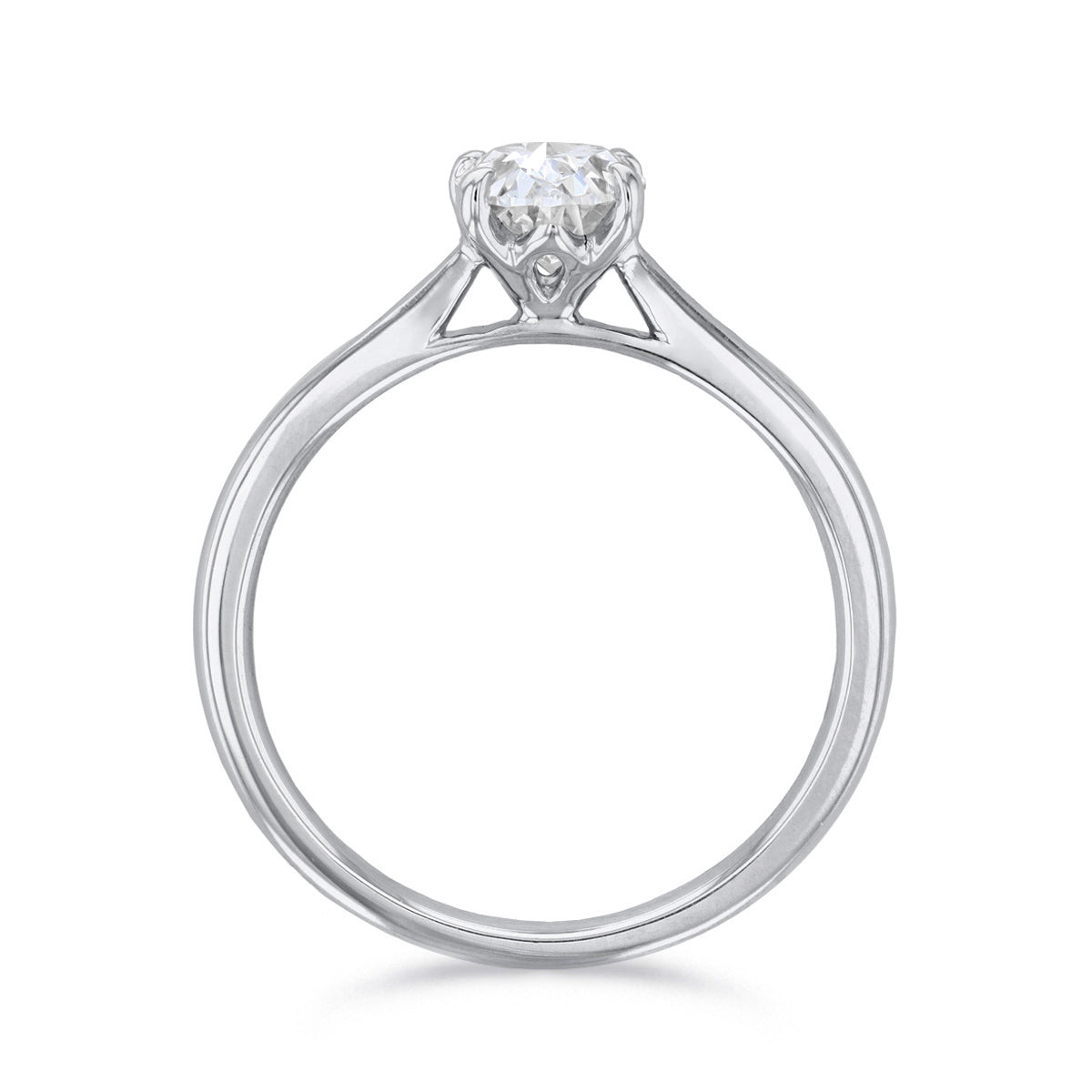 1.00ct Poppy Plain Oval Cut Diamond Solitaire Engagement Ring | Platinum - C