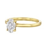 1.00ct Poppy Plain Oval Cut Diamond Solitaire Engagement Ring | 18ct Yellow Gold - B