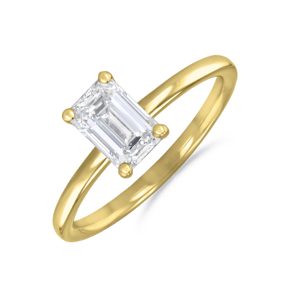 Emerald Cut Diamond Yellow Gold 2-00ct Sofia Emerald Cut Diamond
