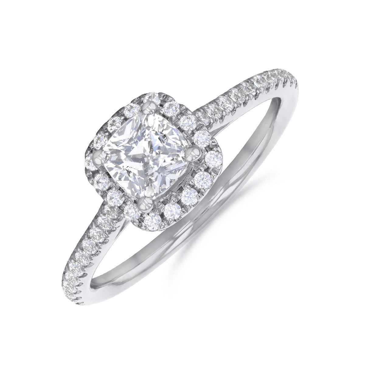 Willow Cushion Cut Diamond Solitaire Engagement Ring 18ct