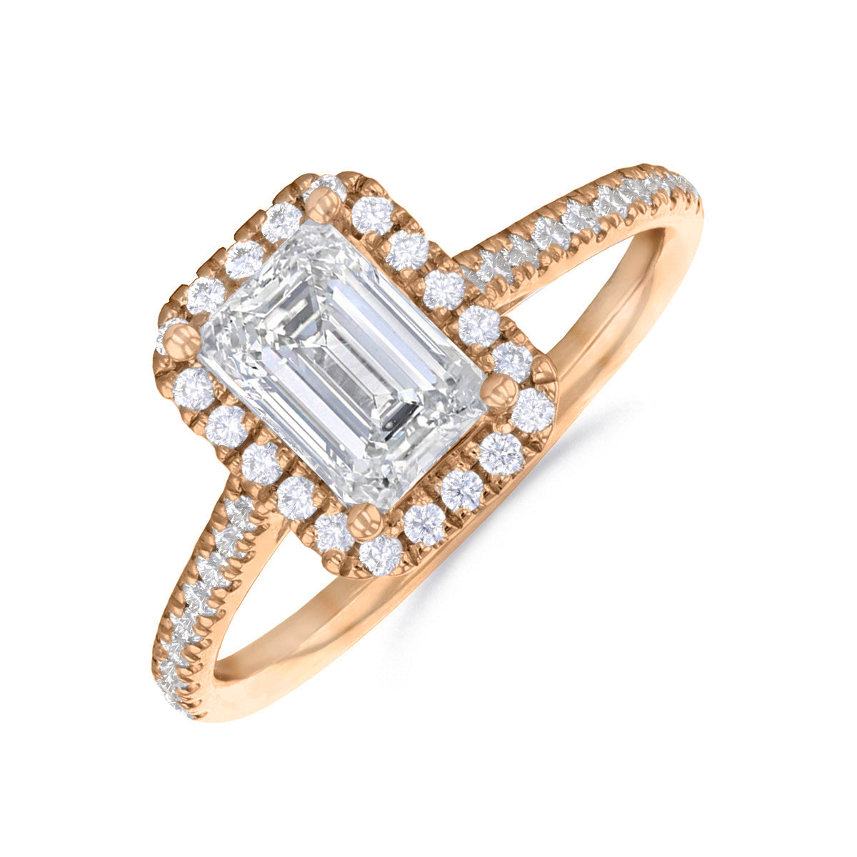 Willow Emerald Cut Diamond Solitaire Engagement Ring 18ct