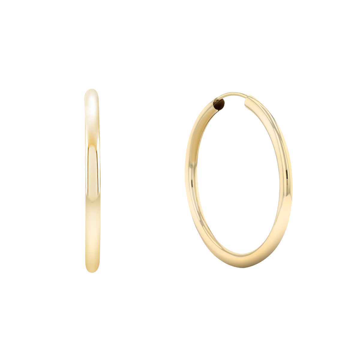 Soleil Collection 22mm Plain Hoops 9K Solid Yellow Gold – Browns